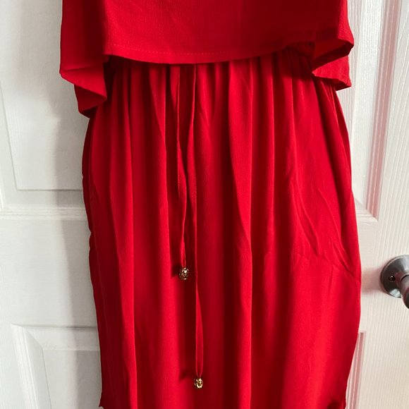 Red Spaghetti Strap Maxi Dress - Picture 3 of 9